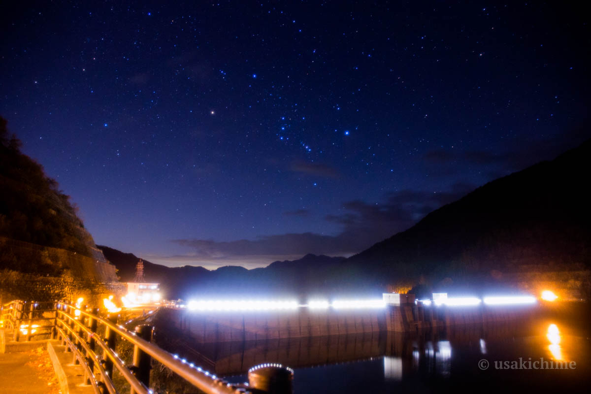 滝沢ダム@奥秩父もみじ湖の星空